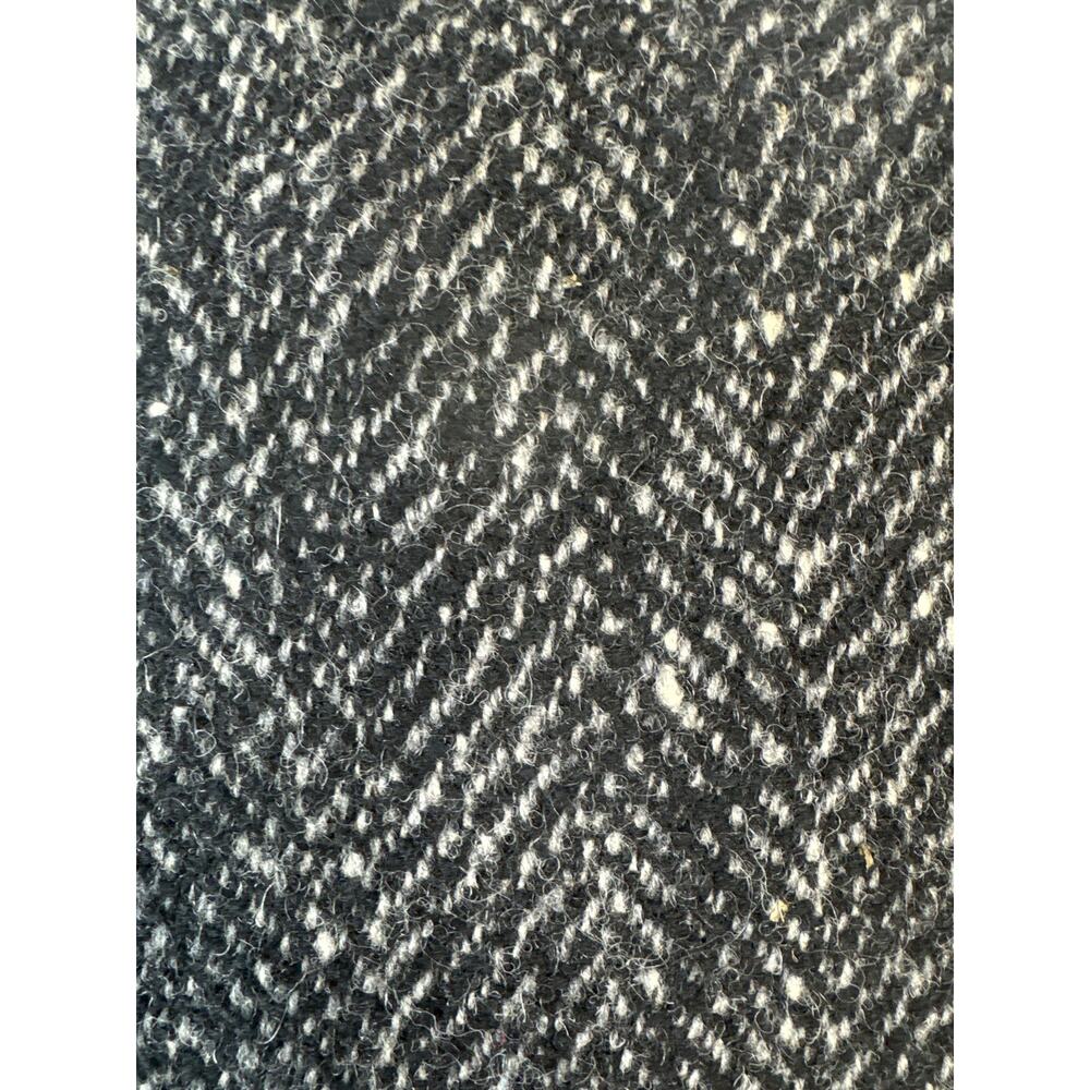 Larry Levine 90s Herringbone Wool Coat Petite Black Cream USA Made Small petite - Picture 5 of 13